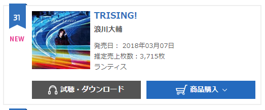 trising namikawa oricon single 1