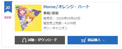A3 Home, Orange Heart oricon monthly