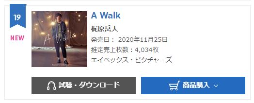 Gakuto Kajiwara A Walk oricon weekly