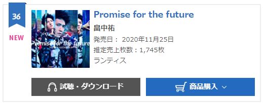 Tasuku Hatanaka Promise for the future oricon weekly