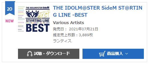 SideM Starting Line best oricon weekly