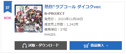 b project netsuretsu daikoku oricon weekly