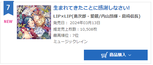 lip lip umarete oricon weekly